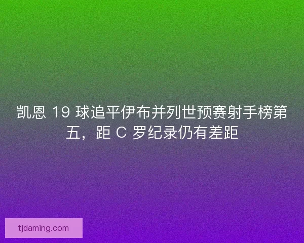 凯恩 19 球追平伊布并列世预赛射手榜第五，距 C 罗纪录仍有差距
