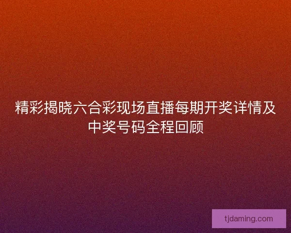 精彩揭晓六合彩现场直播每期开奖详情及中奖号码全程回顾