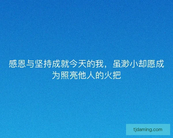 感恩与坚持成就今天的我,虽渺小却愿成为照亮他人的火把 感恩与坚持成就今天的我,虽渺小却愿成为照亮他人的火把